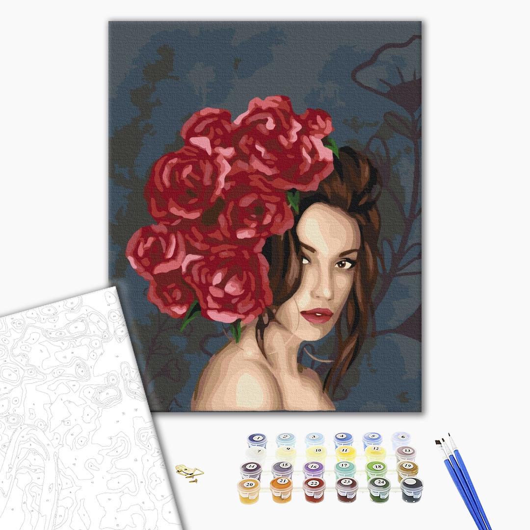 Painting by numbers Lady in roses (BS37456)
