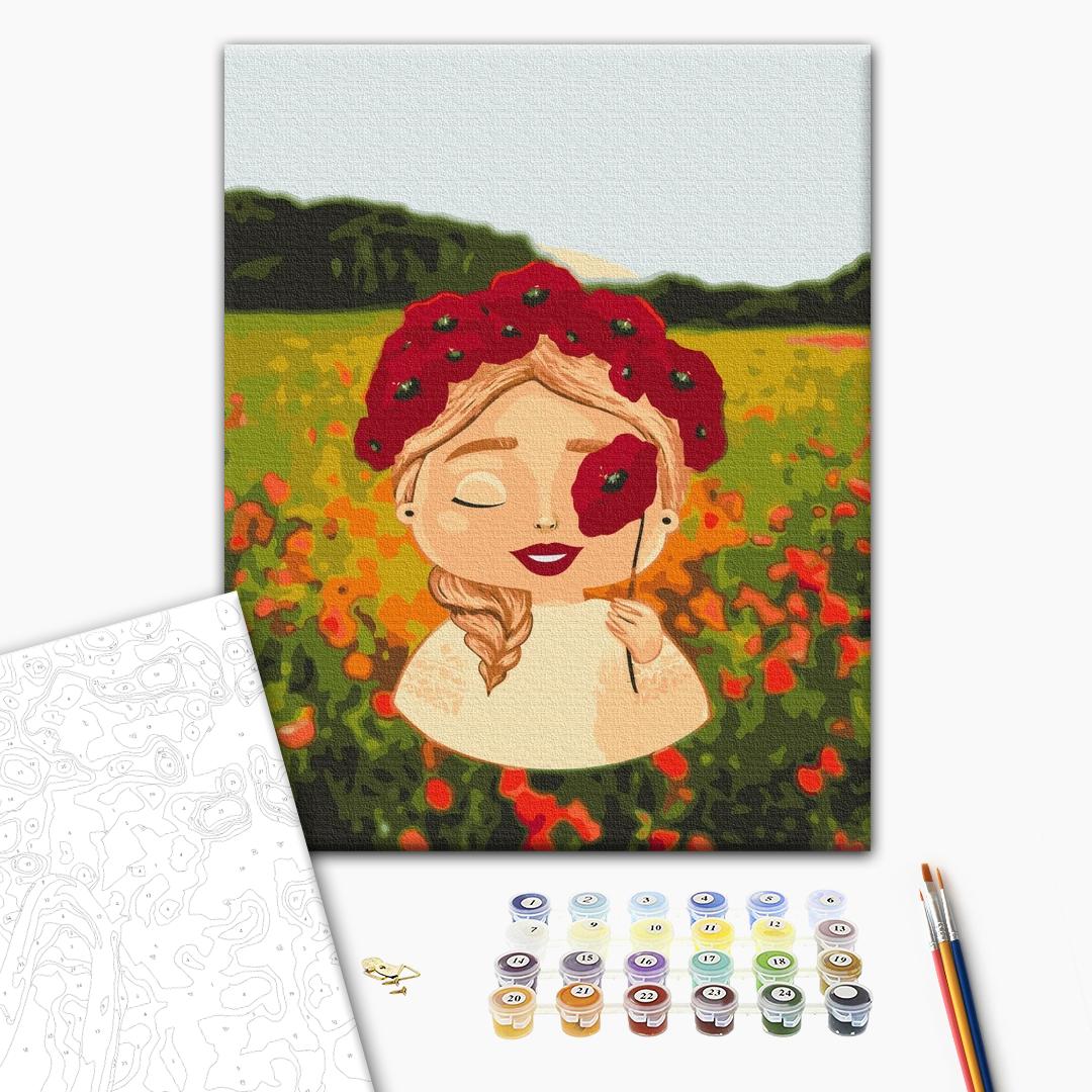 Painting by numbers Poppy crown ©Lily Demachkovych (BS53284)