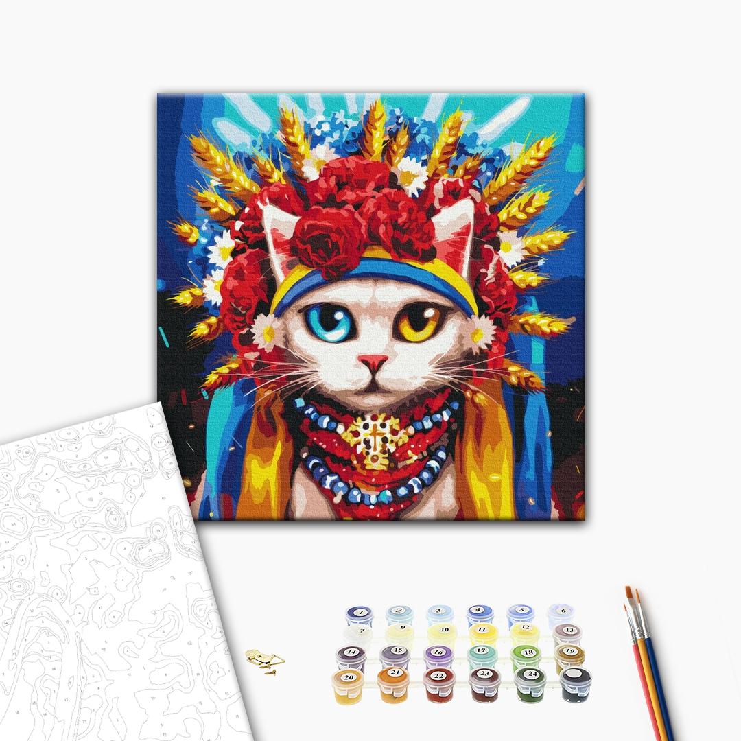 Painting by numbers Ukrainian kitty ©Marianna Pashchuk (BS53126M)
