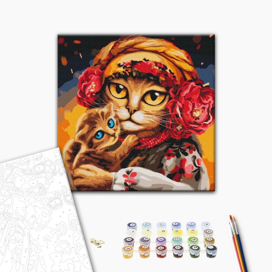 Painting by numbers Cats family ©Marianna Pashchuk (BS53117M)