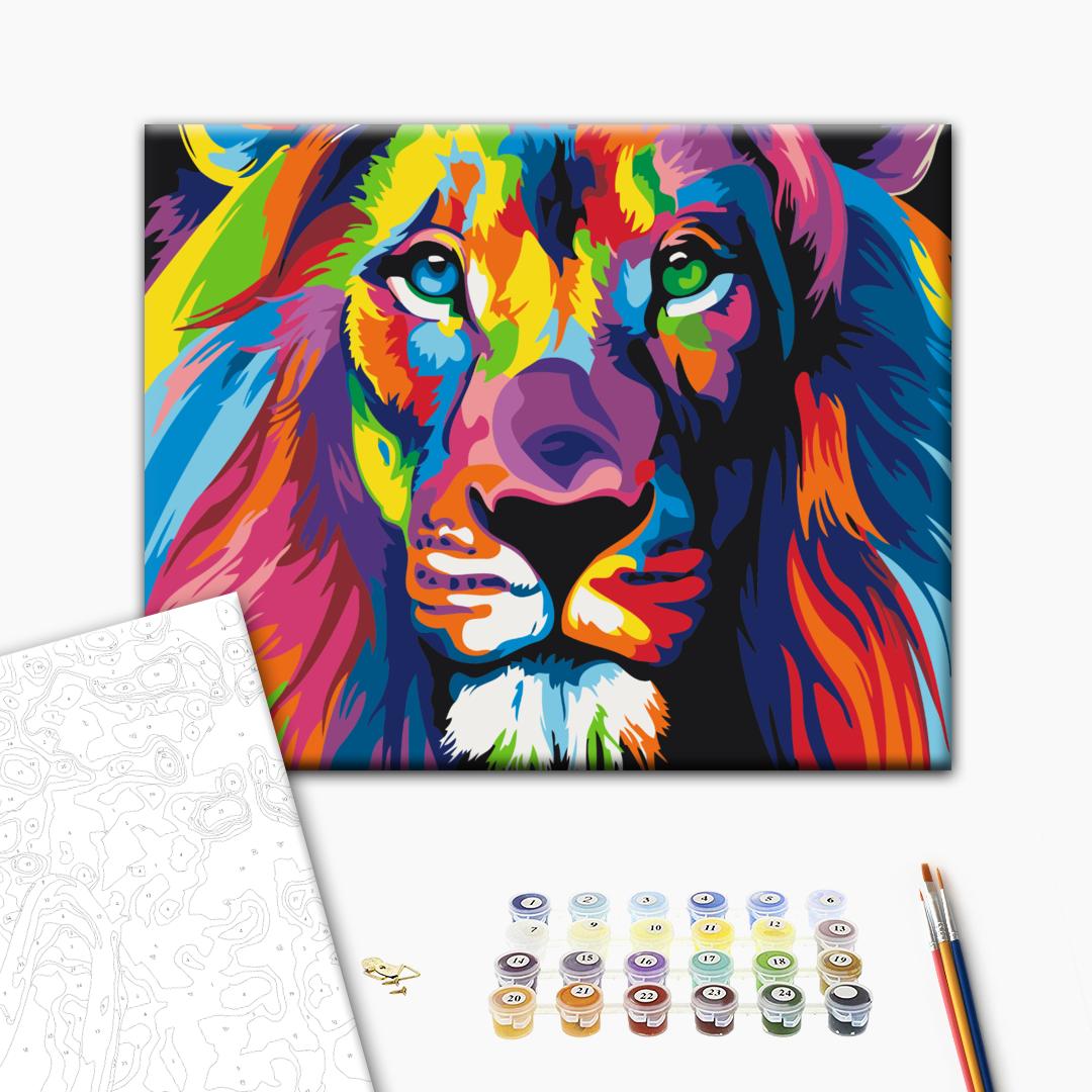 Painting by numbers Rainbow lion (RBS8999)