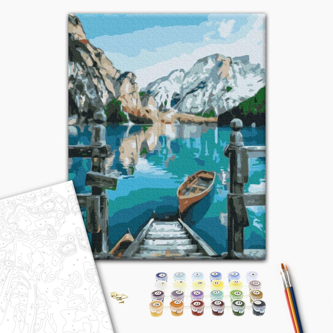 Painting by numbers Boat near the lake (RBS29450)