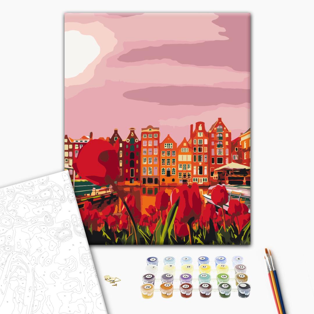 Painting by numbers Red colors of Amsterdam (RBS1010)