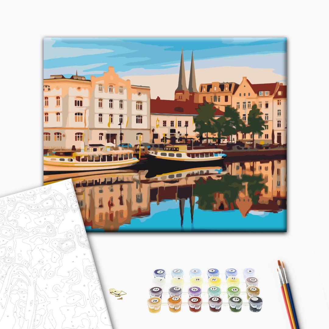 Painting by numbers The old town of Lubeck, Germany (RBS1009)