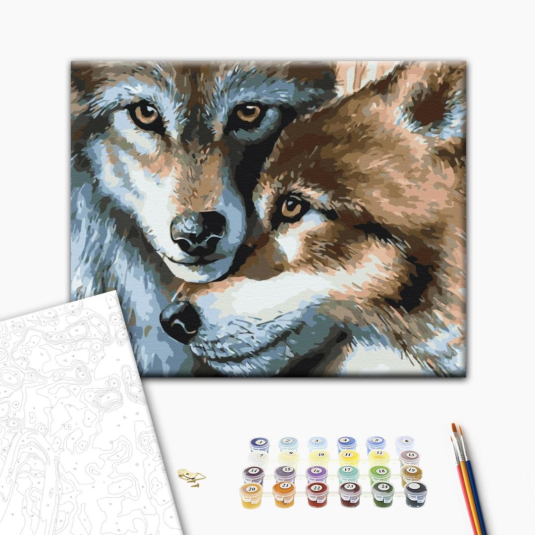 Painting by numbers Wolf couple (BS37181)