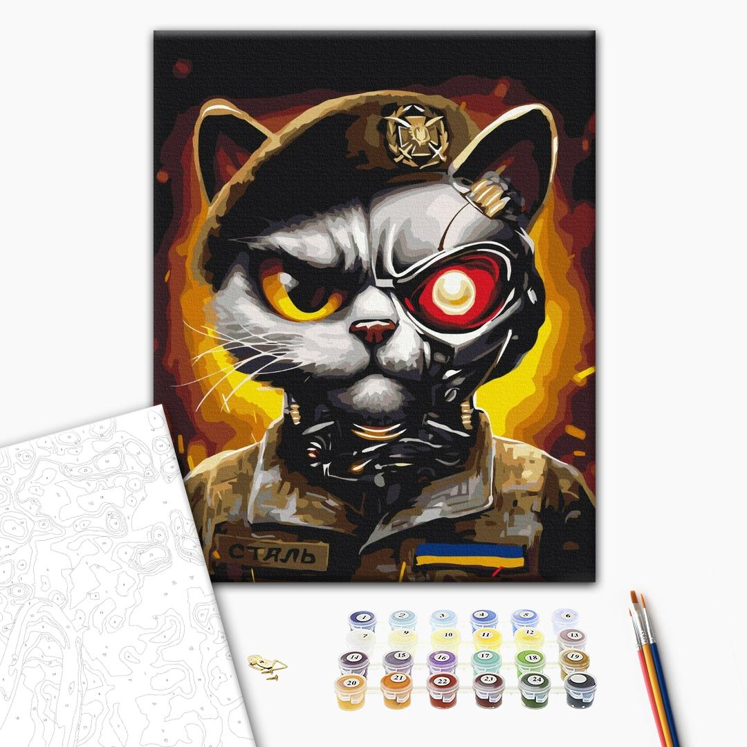 Painting by numbers Cat of the Armed Forces of Ukraine © Marianna Pashchuk (BS53419)