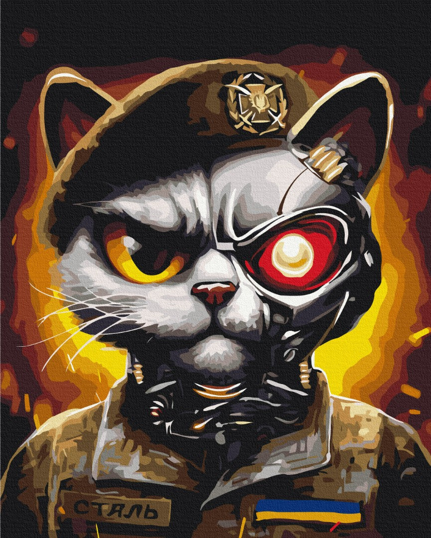 Painting by numbers Cat of the Armed Forces of Ukraine © Marianna Pashchuk (BS53419)