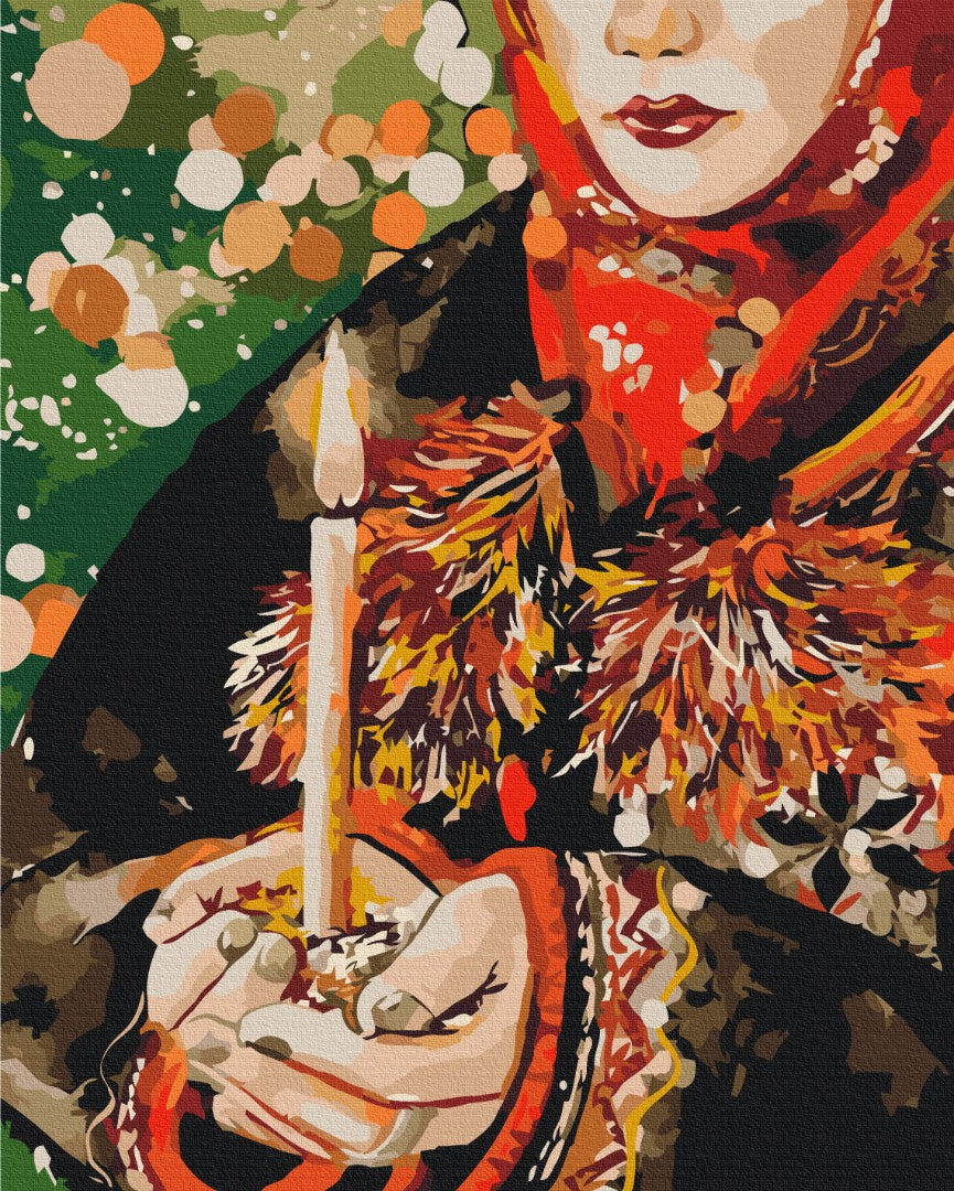 Painting by numbers Christmas candle ©Karina Zimina (BS53437)