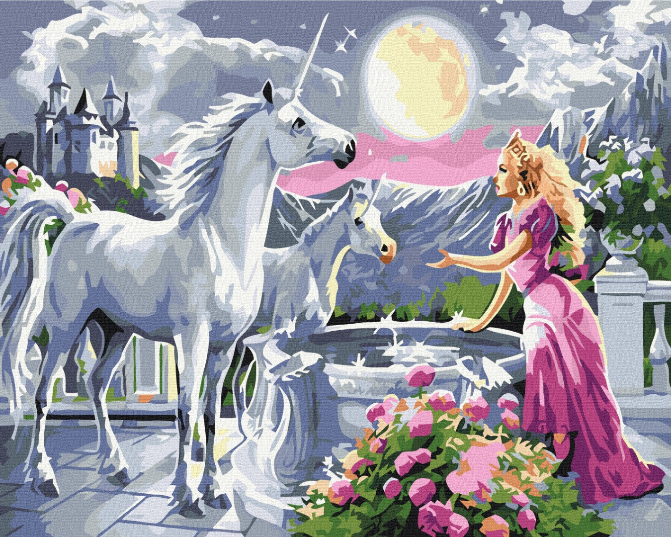Painting by numbers Princess and the unicorns (BS25996)
