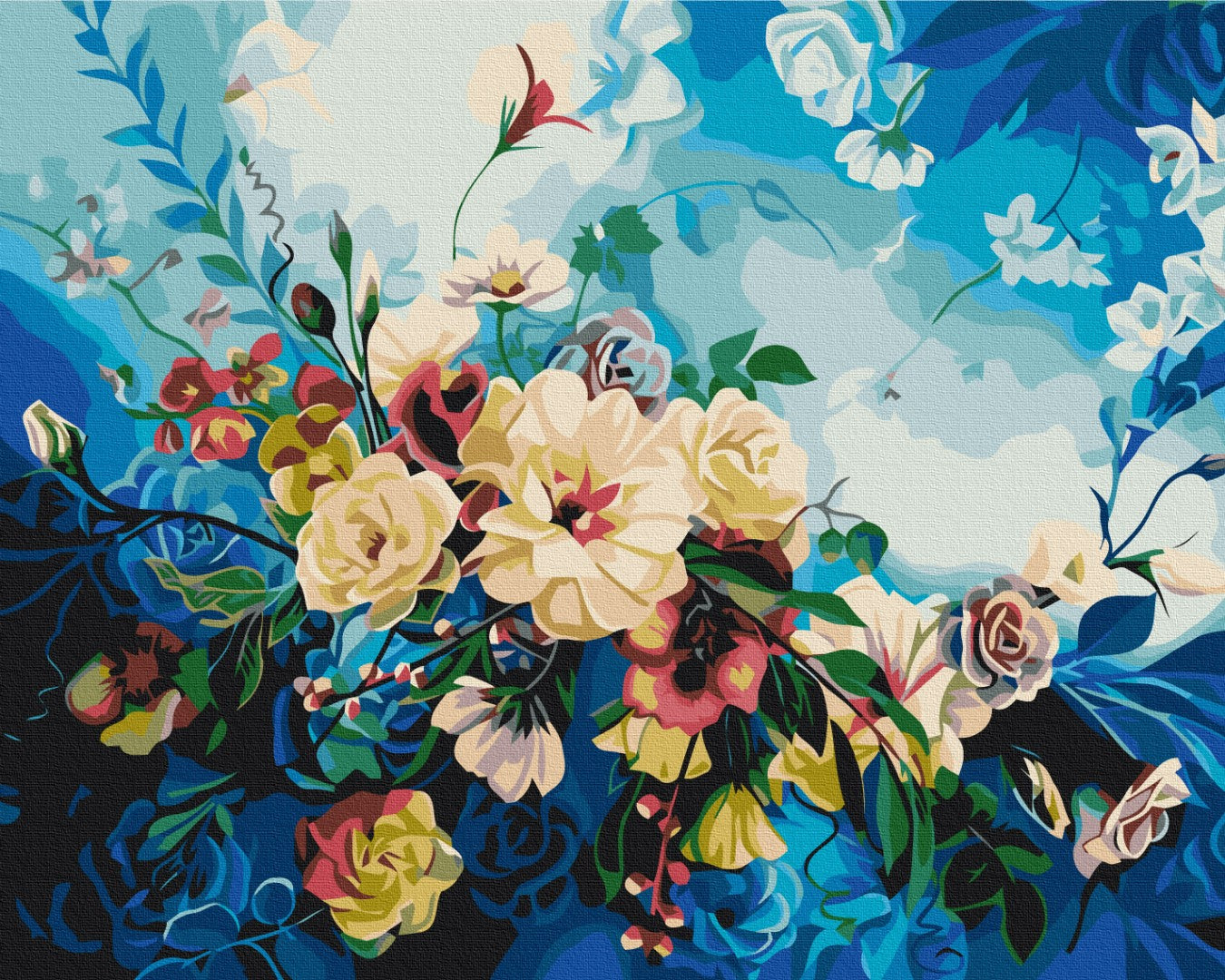 Painting by numbers Blue flowers © Anna Steshenko (BS53560)