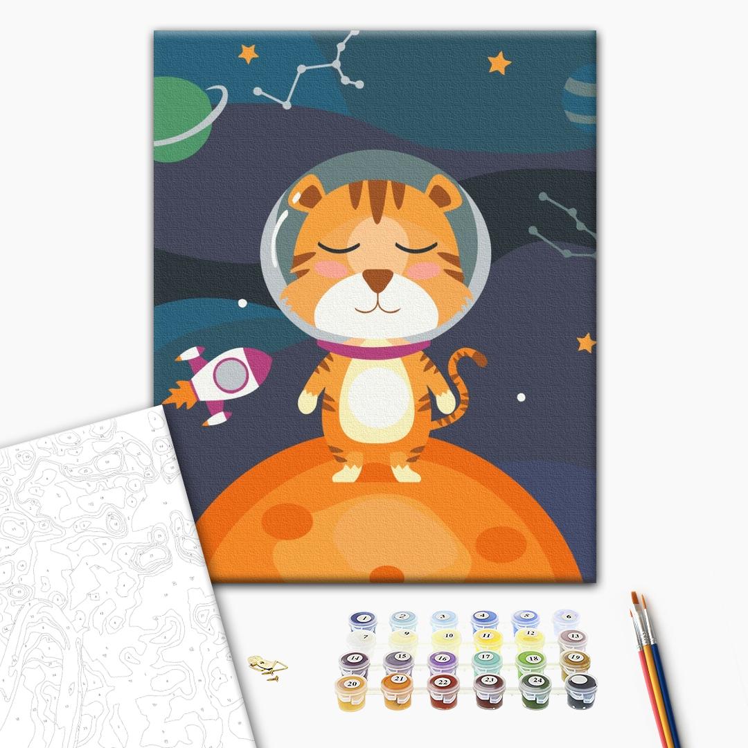 Painting by numbers Tiger cub cosmonaut (KBS0102)