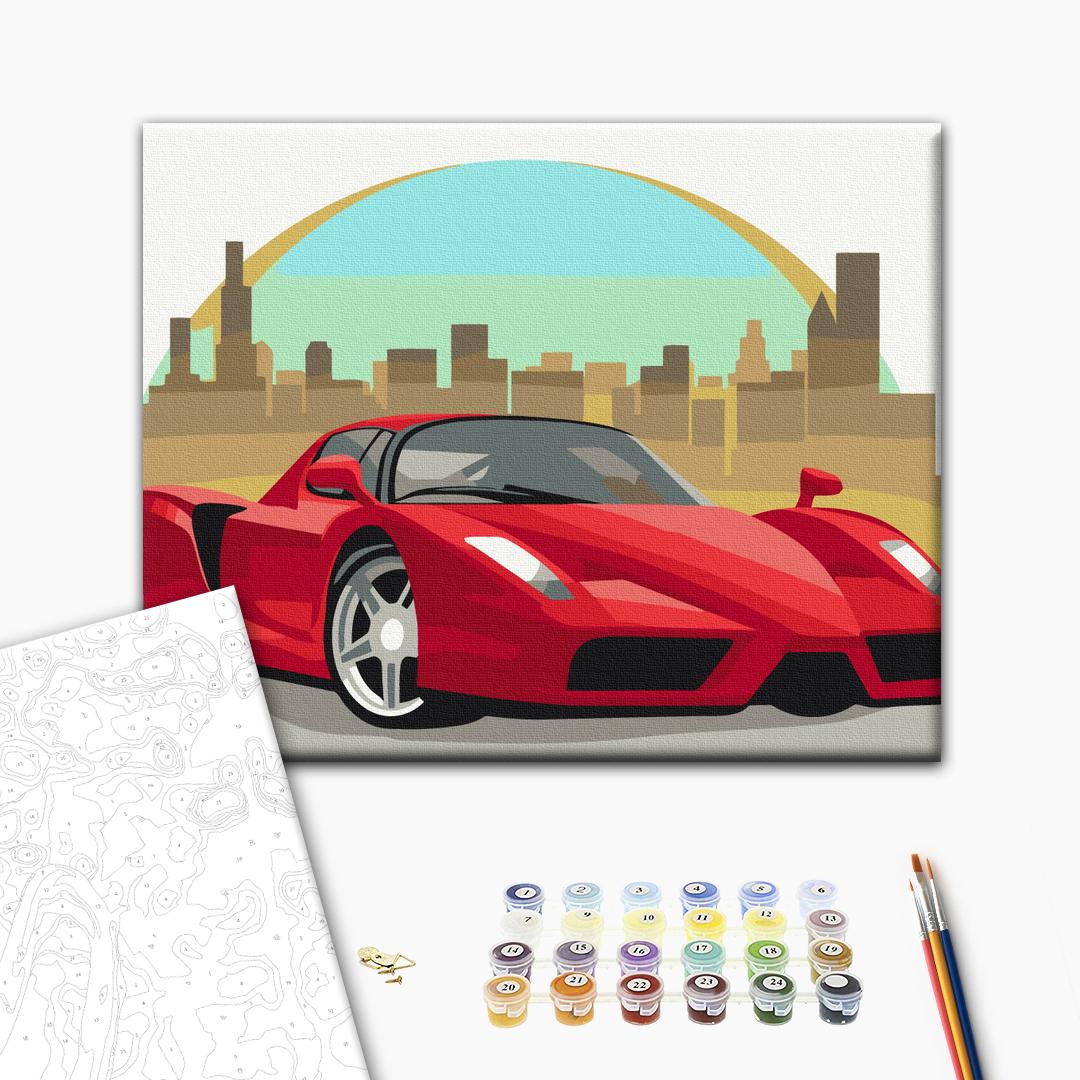 Painting by numbers Red car (KBS0113)