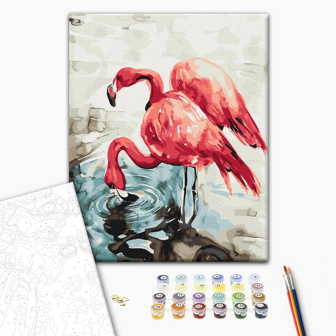Painting by numbers Watercolor flamingos © Karolina Bundash (BS53592)