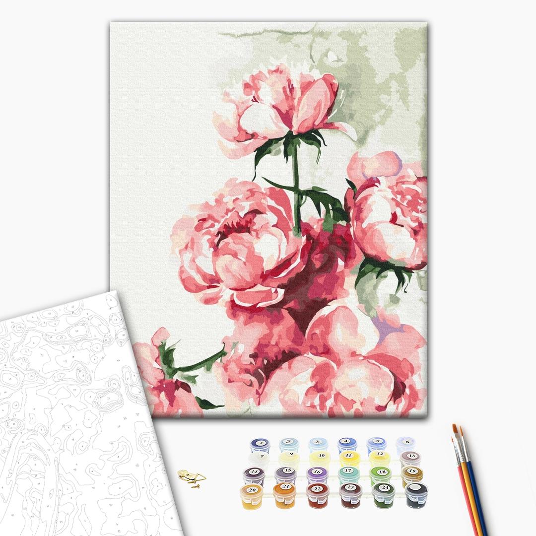 Painting by numbers Watercolor peonies ©Karolina Bundash (BS53593)