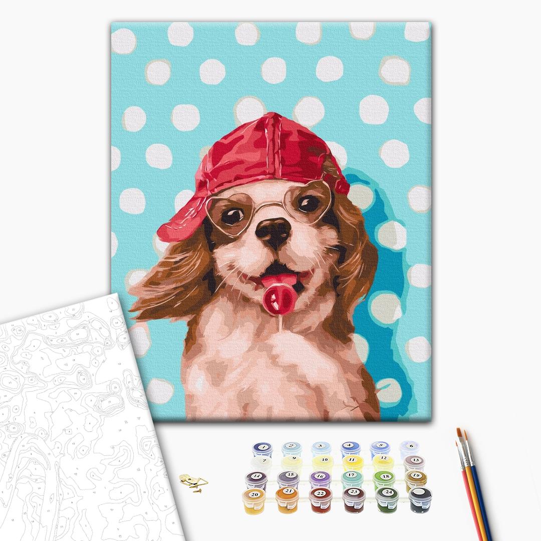 Painting by numbers Dog with lollipop ©Lucia Heffernan (BS53618)