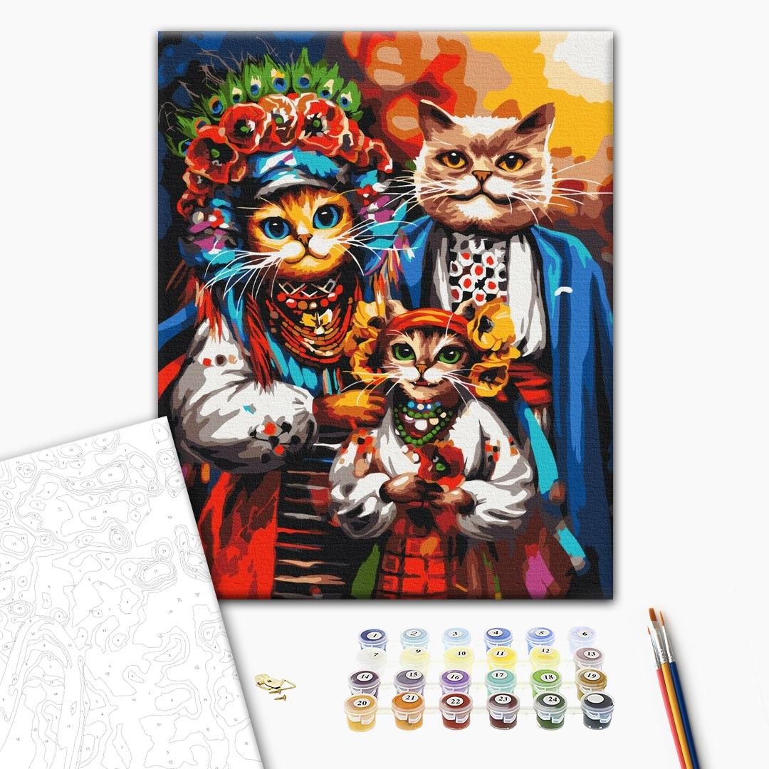 Painting by numbers Family of Cossack cats © Marianna Pashchuk (BS53690)