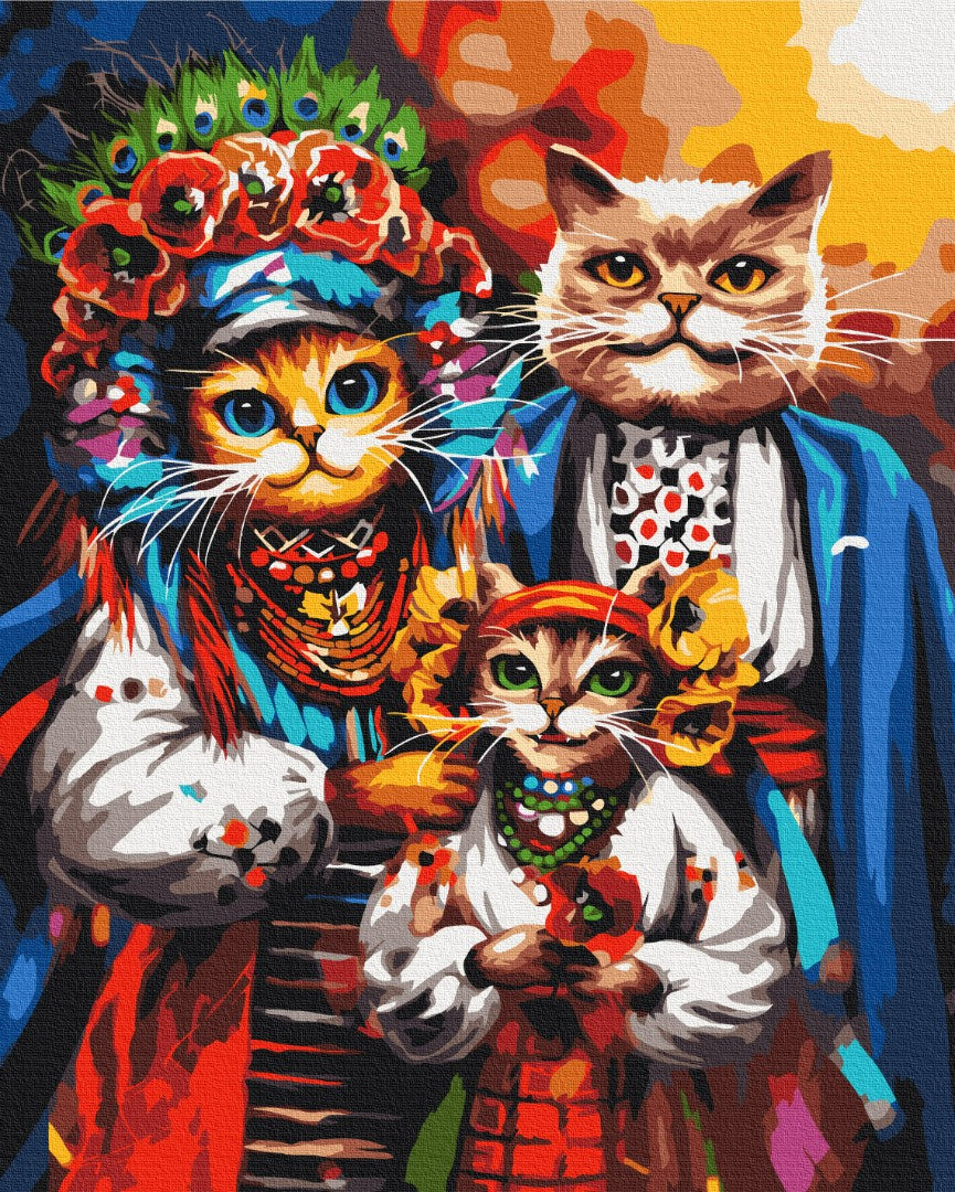 Painting by numbers Family of Cossack cats © Marianna Pashchuk (BS53690)
