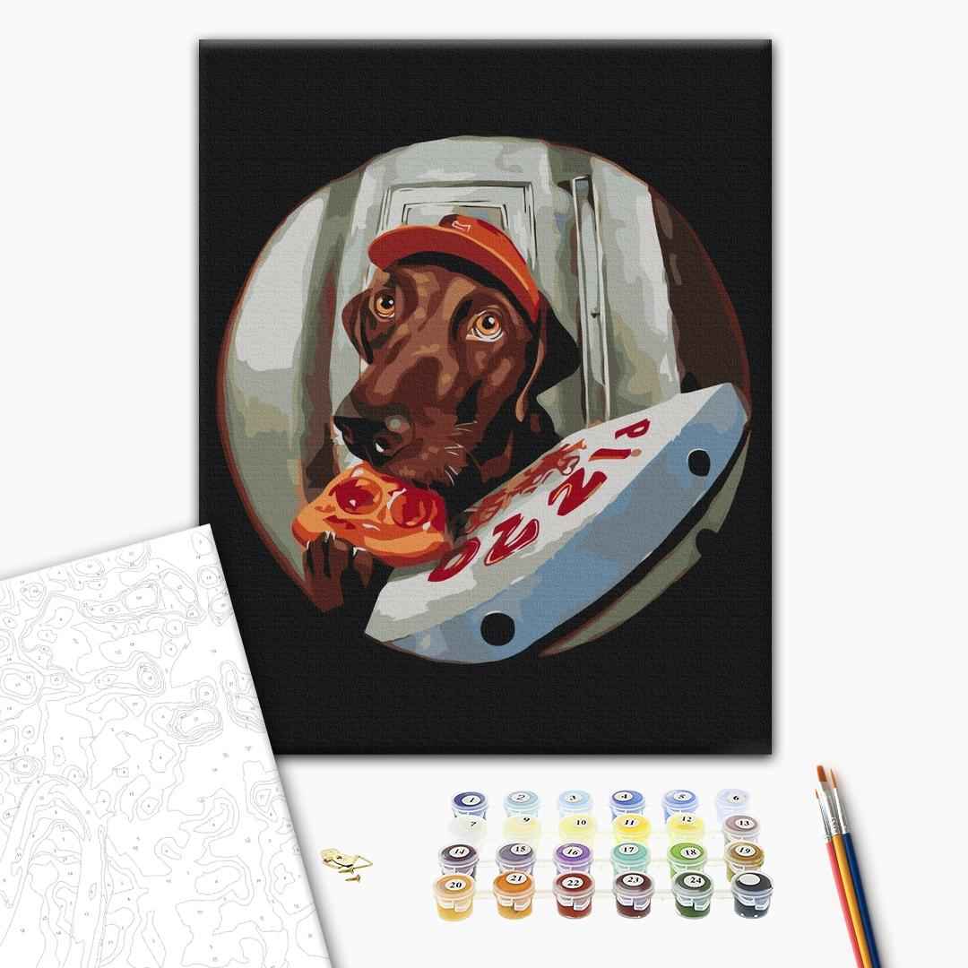 Painting by numbers Pupperoni delivery ©Lucia Heffer (BS53516)