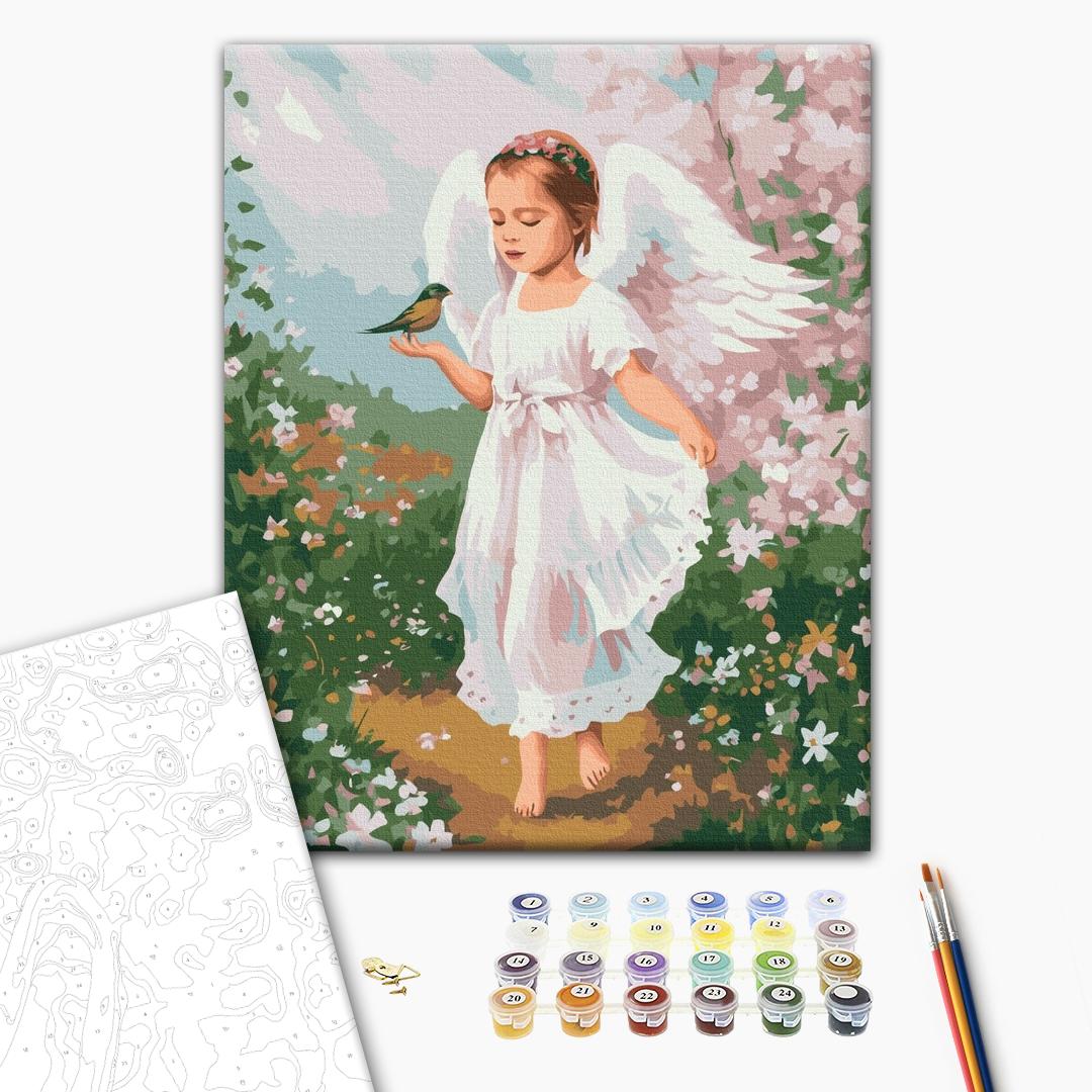 Painting by numbers Little angel with a bird (BS53707)