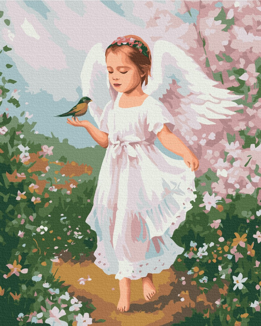 Painting by numbers Little angel with a bird (BS53707)