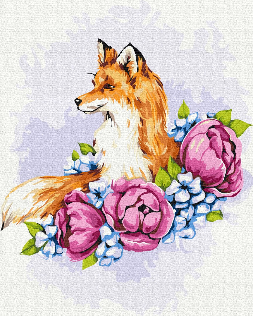 Gleznošana pēc skaitļiem Ziedu lapsa © Anna Kulyk (BS53587)