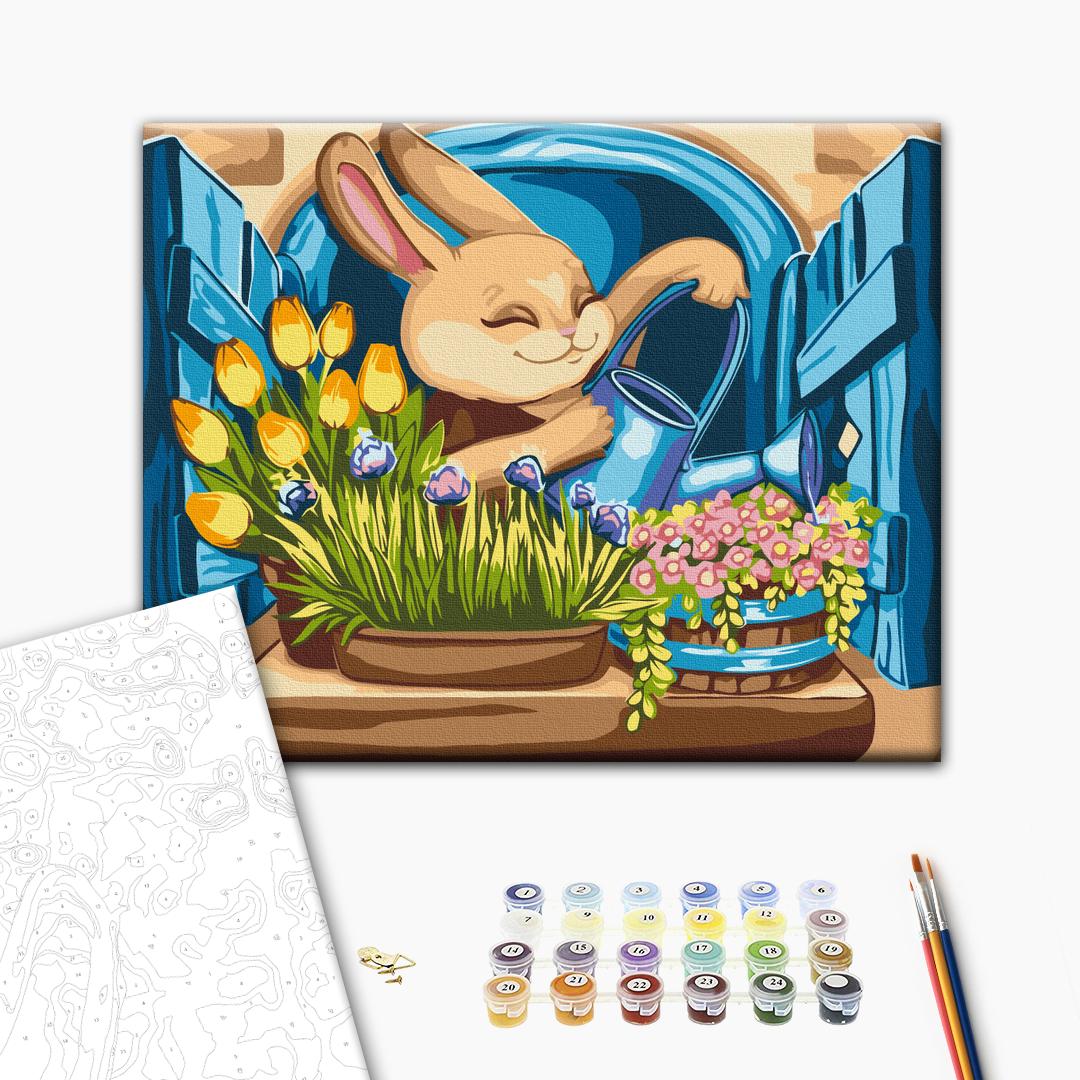 Painting by numbers Bunny florist © Olena Lazarenko (KBS0139)