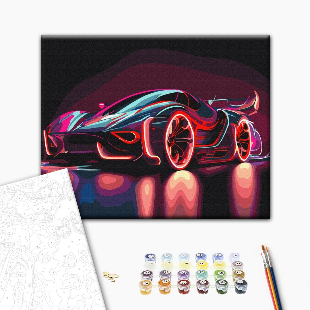 Painting by numbers Neon car (BS53713)