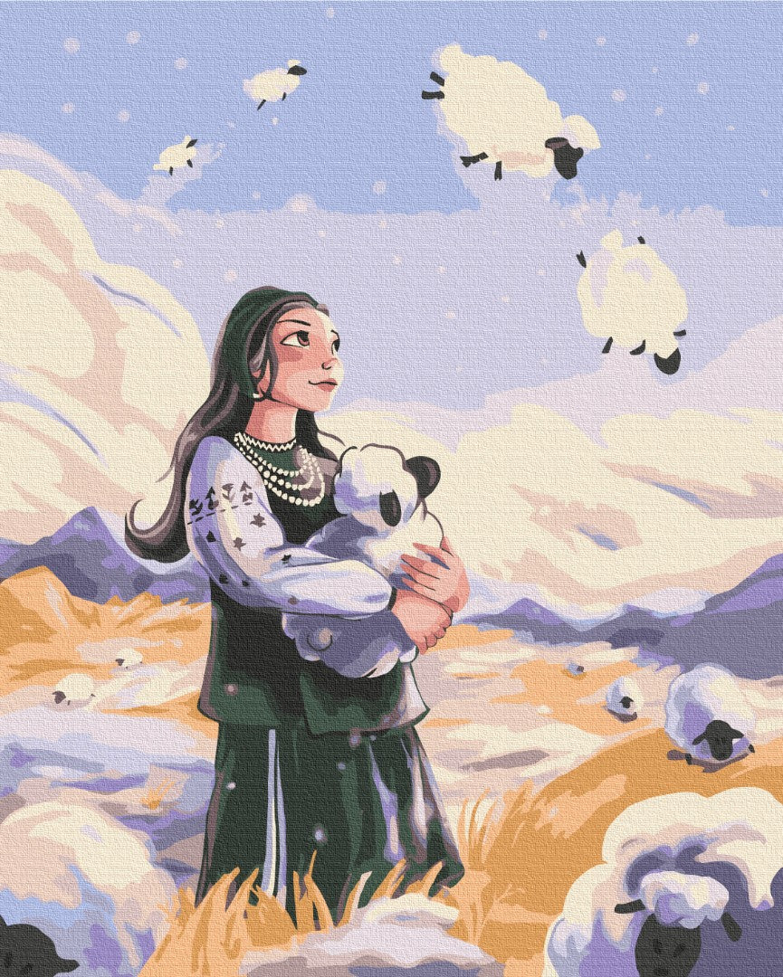 Painting by numbers Mistress and snow sheep @artdi.ua (BS53717)