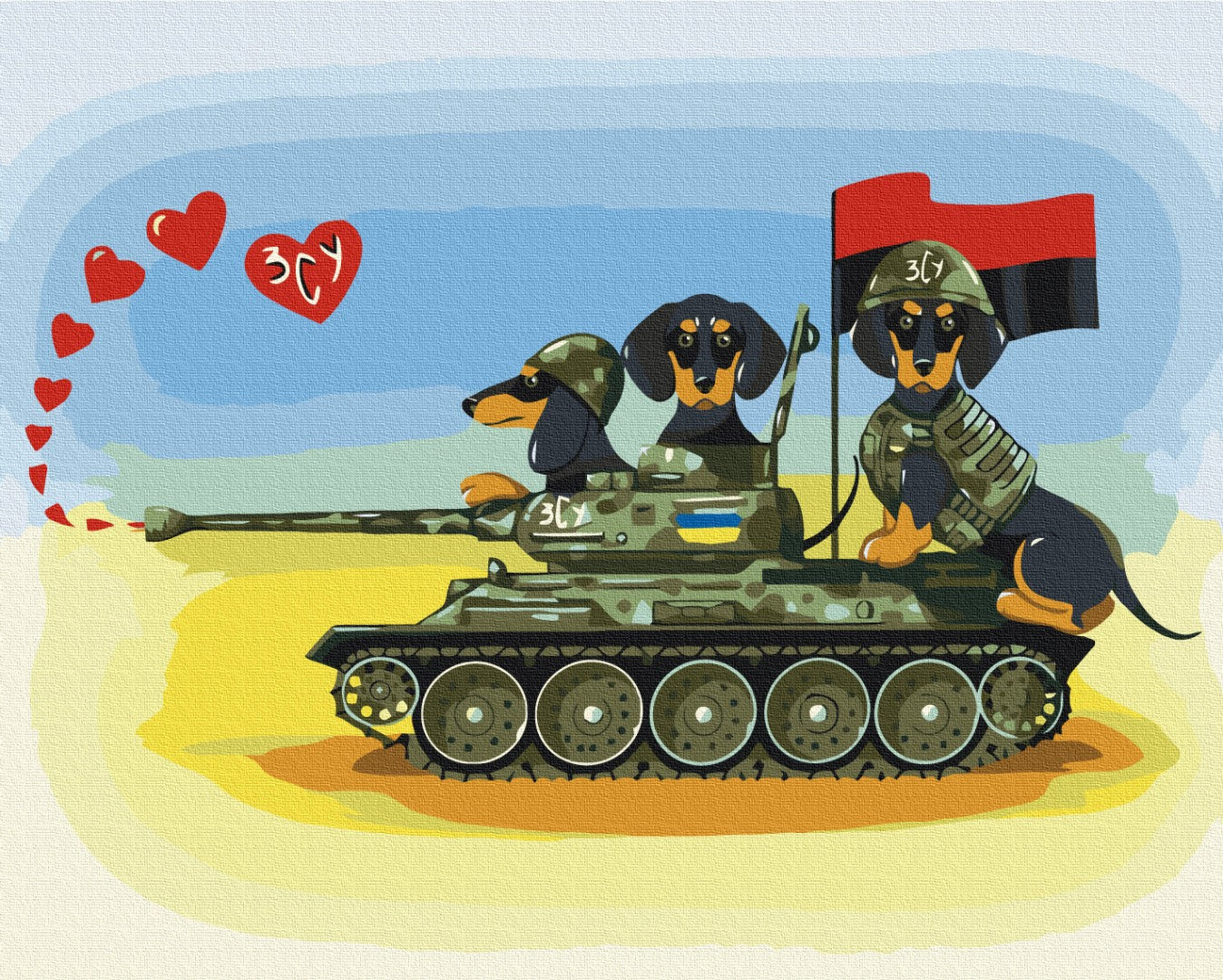 Painting by numbers Dogs of the Armed Forces of Ukraine ©Tanya Gavryliv (Gavrik) (BS53723)
