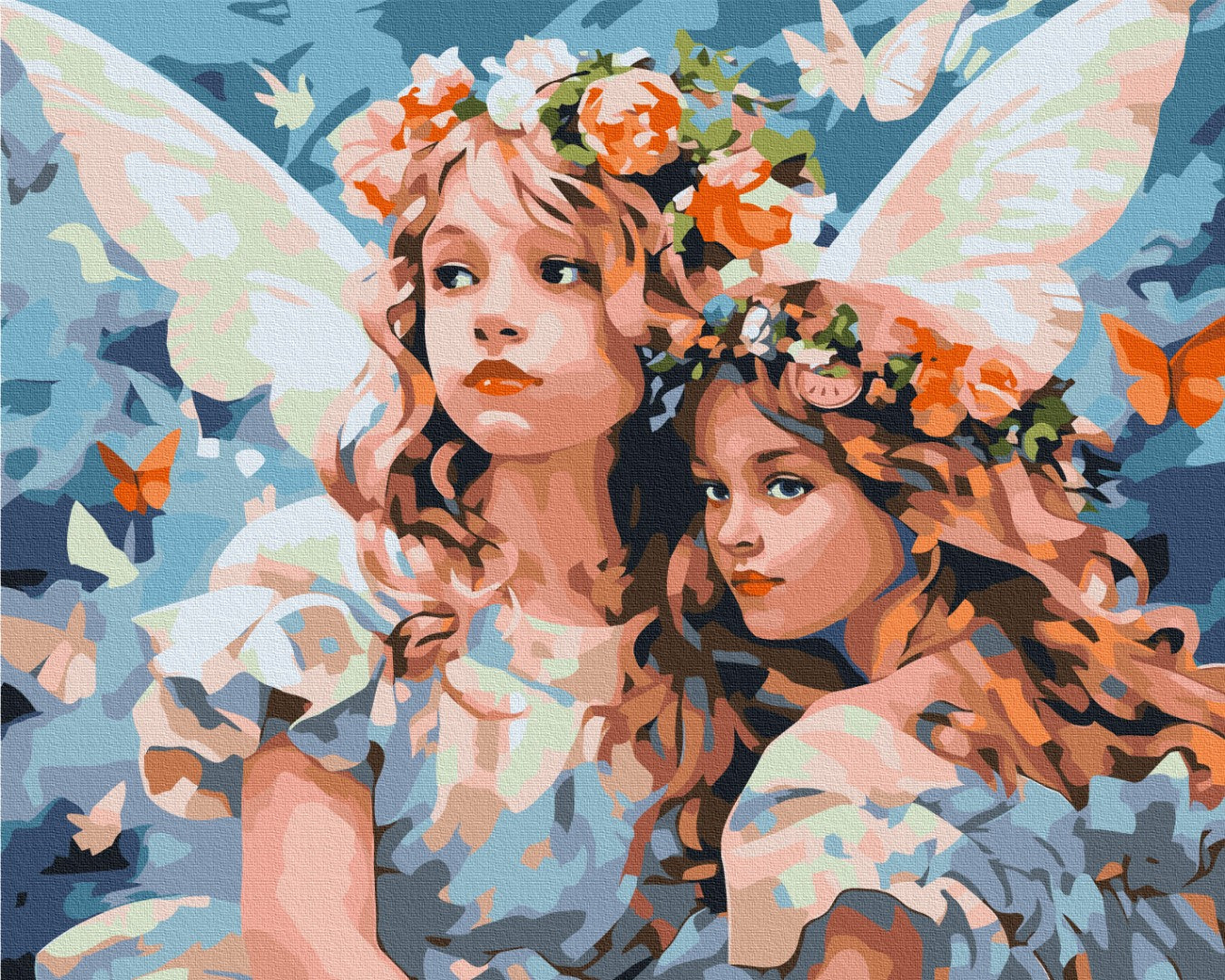 Painting by numbers Angels in flower wreaths (BS53755)
