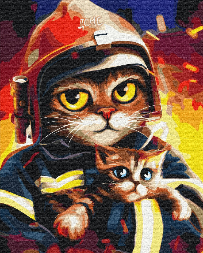 Painting by numbers Cat of the State Emergency Service © Marianna Pashchuk (BS53236)