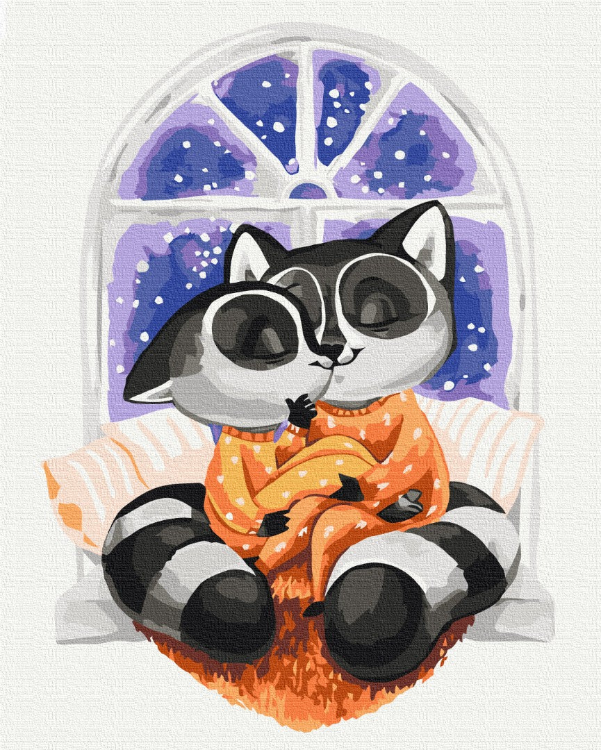 Painting by numbers Hugs of raccoons © Kateryna Branchukova (BS53775)
