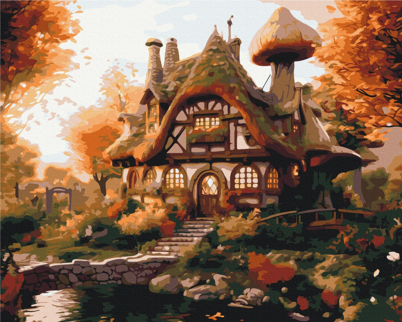 Painting by numbers Autumn house (BS53793)