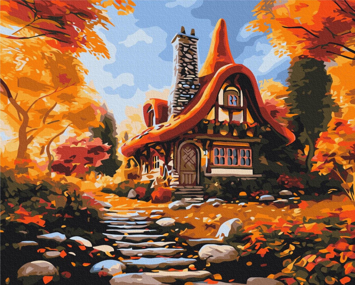 Painting by numbers Autumn hut (BS53794)