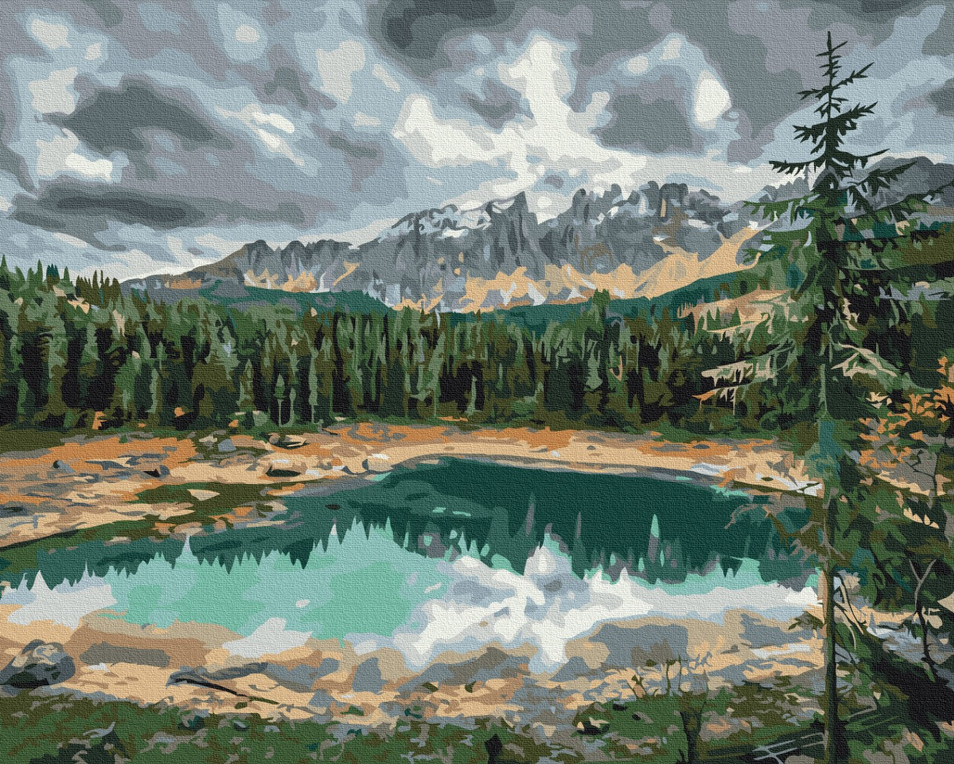 Painting by numbers Lake Carezza © Roksolana Baran (BS53779)