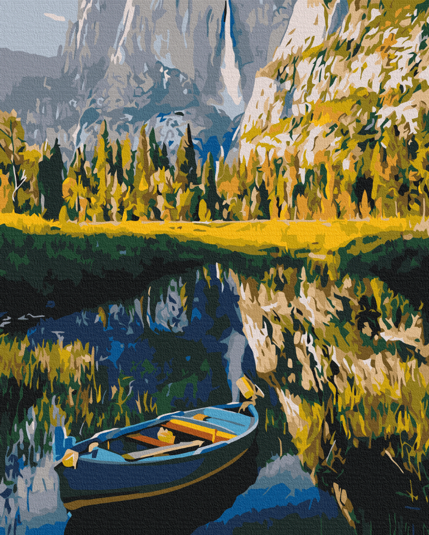 Painting by numbers A boat among the mountains (BS53783)