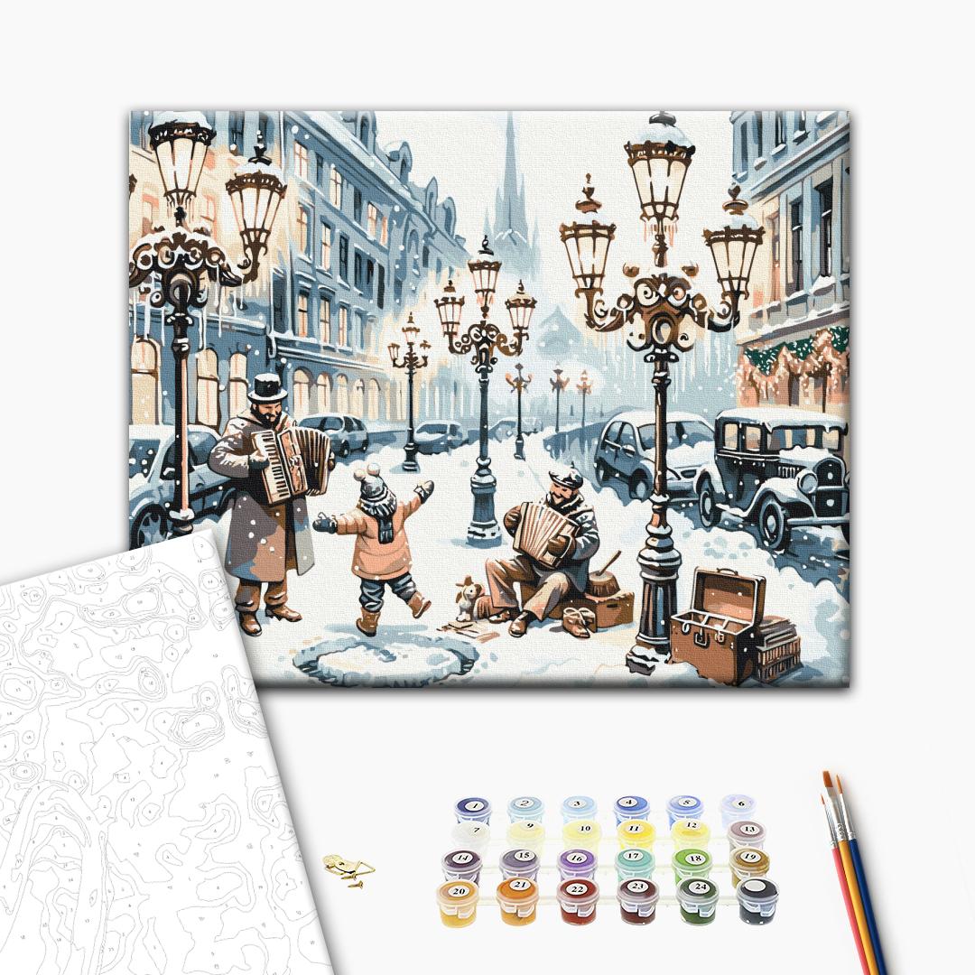 Painting by numbers Once on a snowy street (BS53841)
