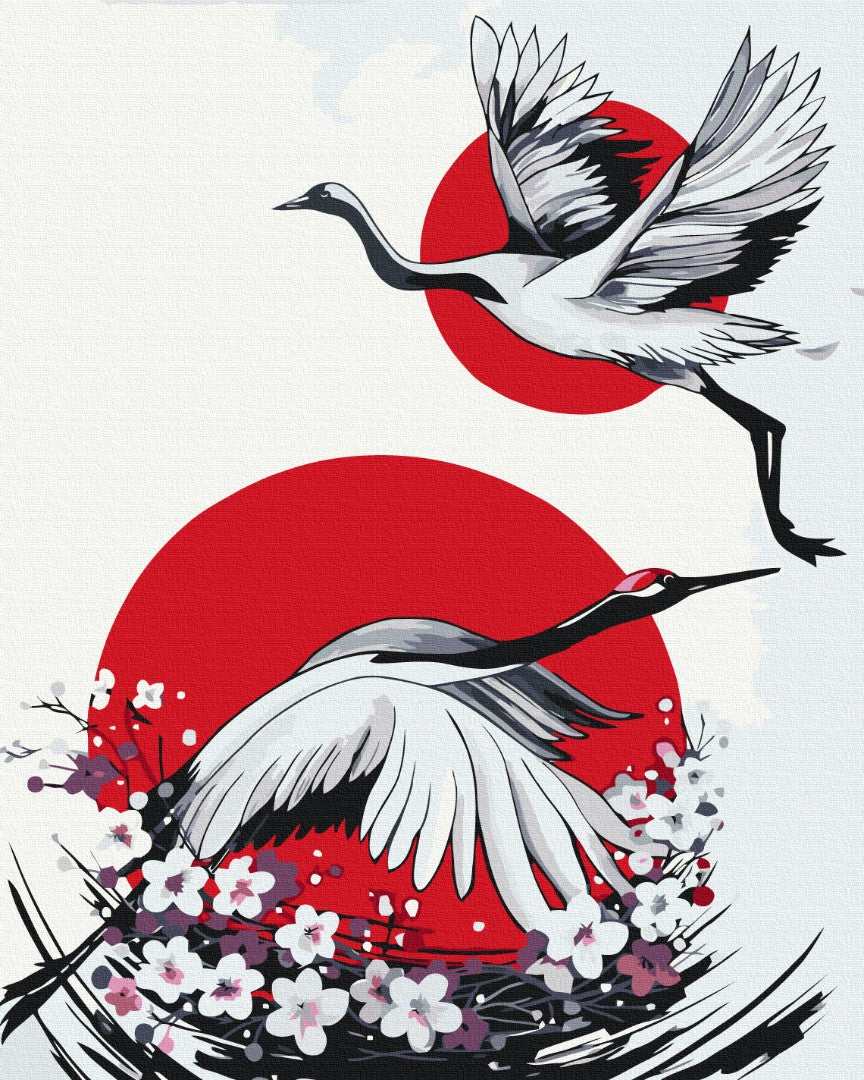 Painting by numbers Japanese crane © Yana Biluhina (BS53799)