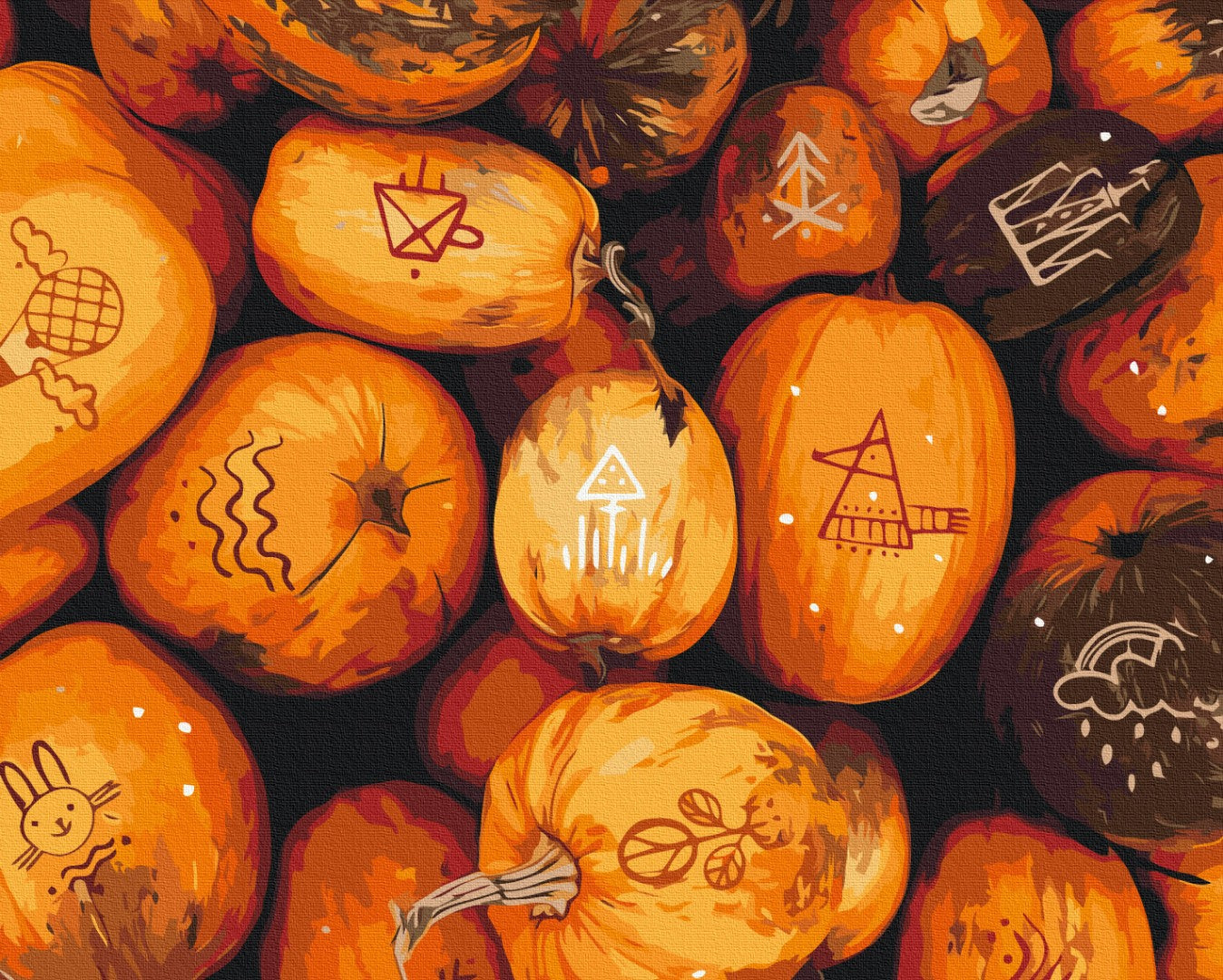 Painting by numbers Pumpkin ornaments © Oleksandra Dikaia (BS53830)