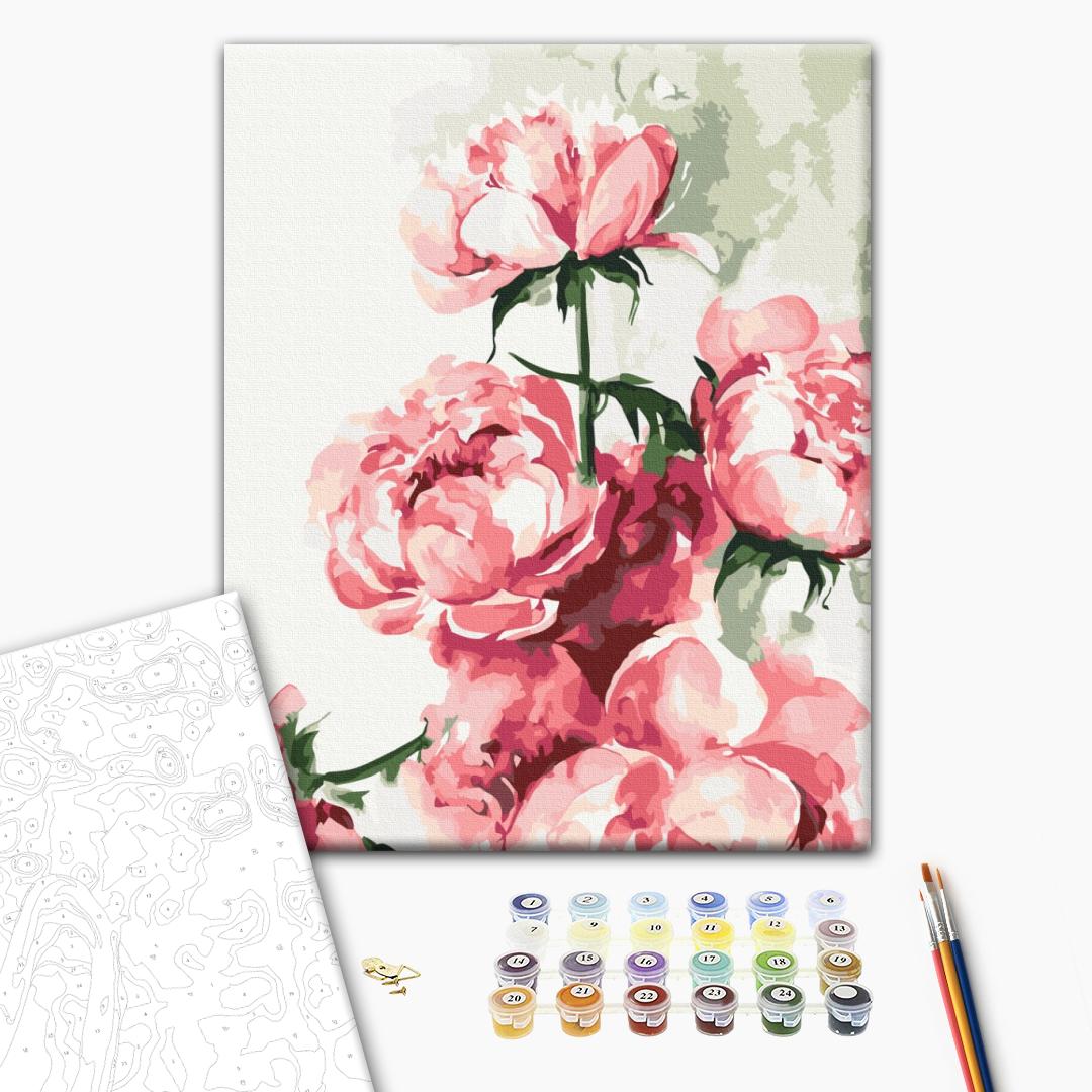 Painting by numbers Watercolor peonies ©Karolina Bundash (RBS53593)