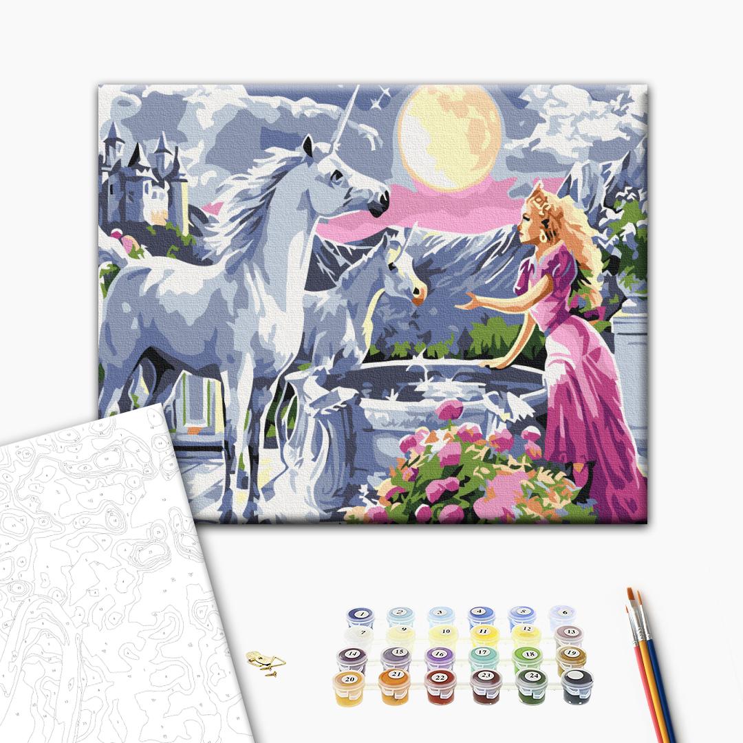 Painting by numbers Princess and the unicorns (RBS25996)