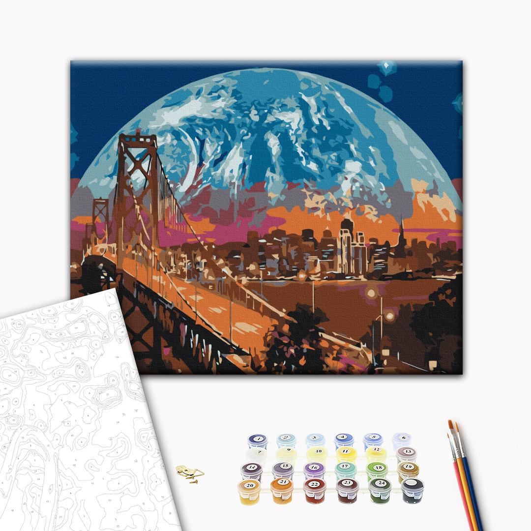 Painting by numbers Moon over San Francisco (RBS8312)