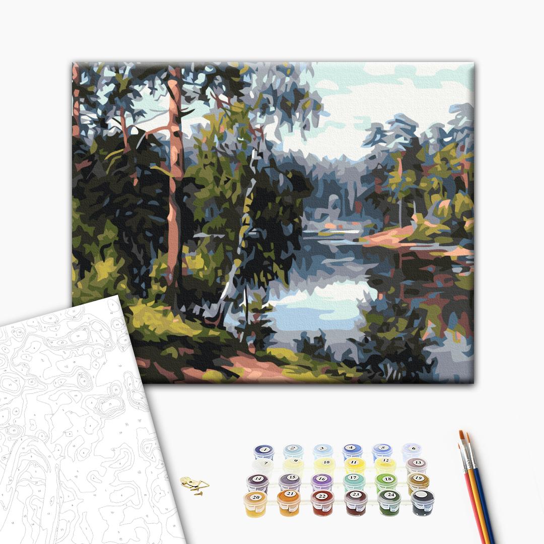 Painting by numbers Picturesque lake in the forest (RBS51969)