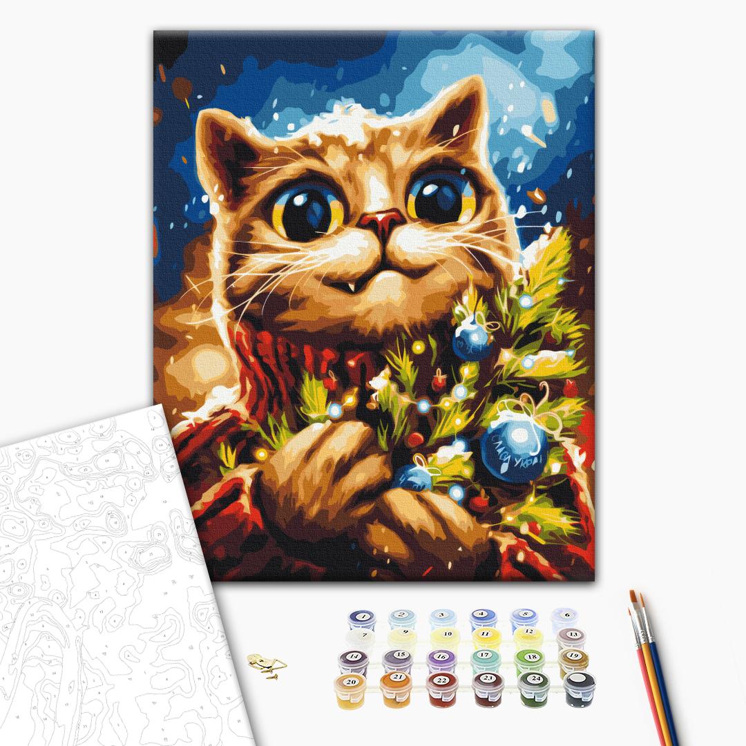 Painting by numbers New Year's cat © Marianna Pashchuk (BS53870)