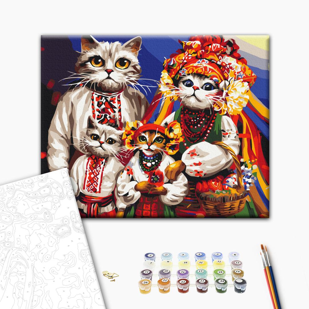 Painting by numbers Cat family © Marianna Pashchuk (BS53872)