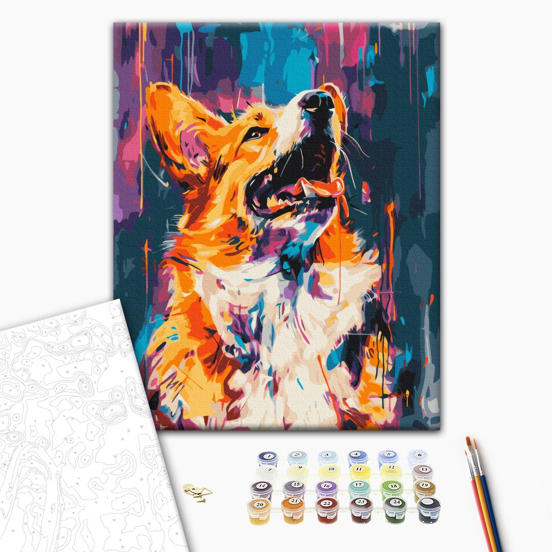 Painting by numbers Colourful corgi (BS53927)