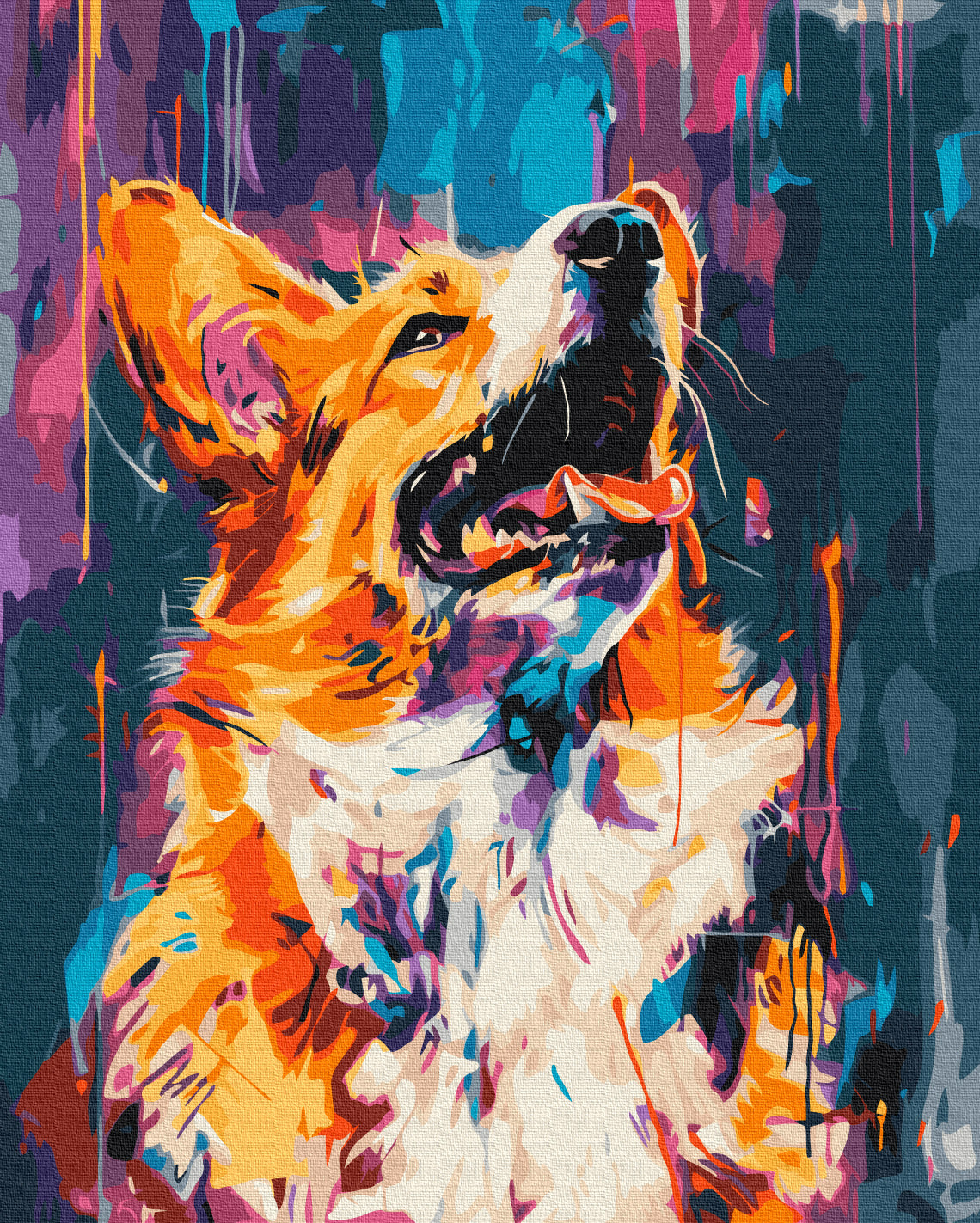 Painting by numbers Colourful corgi (BS53927)