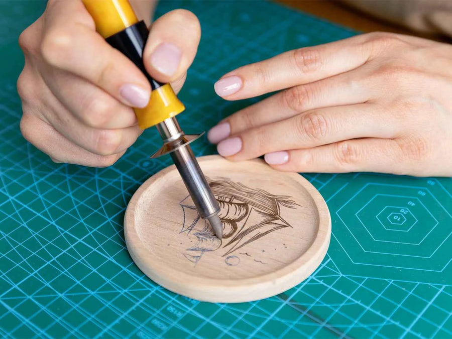 Zestaw DIY do pirografii „Drewniane podkładki”