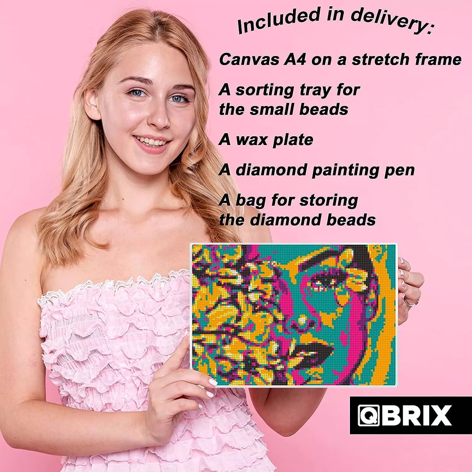 QBRIX A4 Pop-Art Personalised Diamond painting mosaic art - StringArt.lv