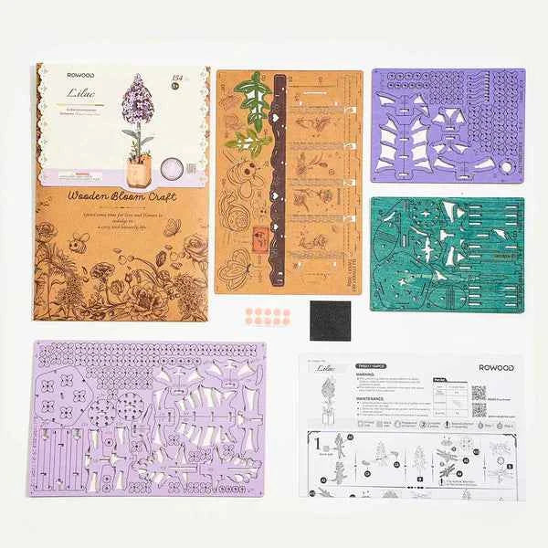 Lilac Wooden Flower Puzzle